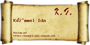 Kümmel Ida névjegykártya